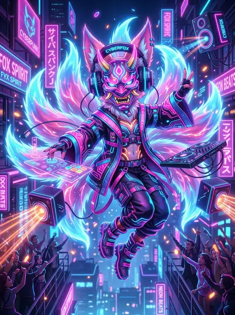 DJ Yuki - Kitsune Maskottchen